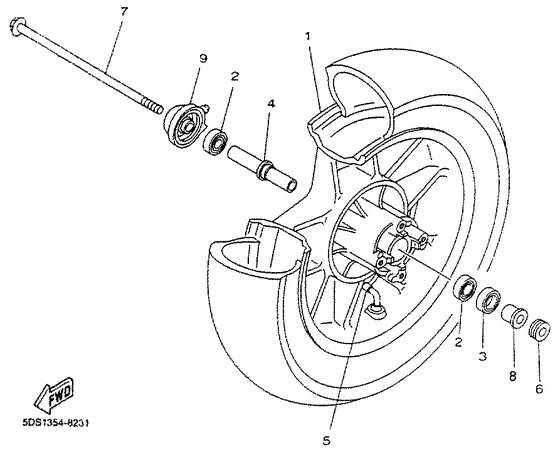 YP125R Переднее колесо