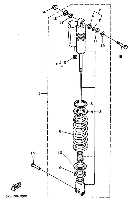 YZ125LC Задняя подвеска