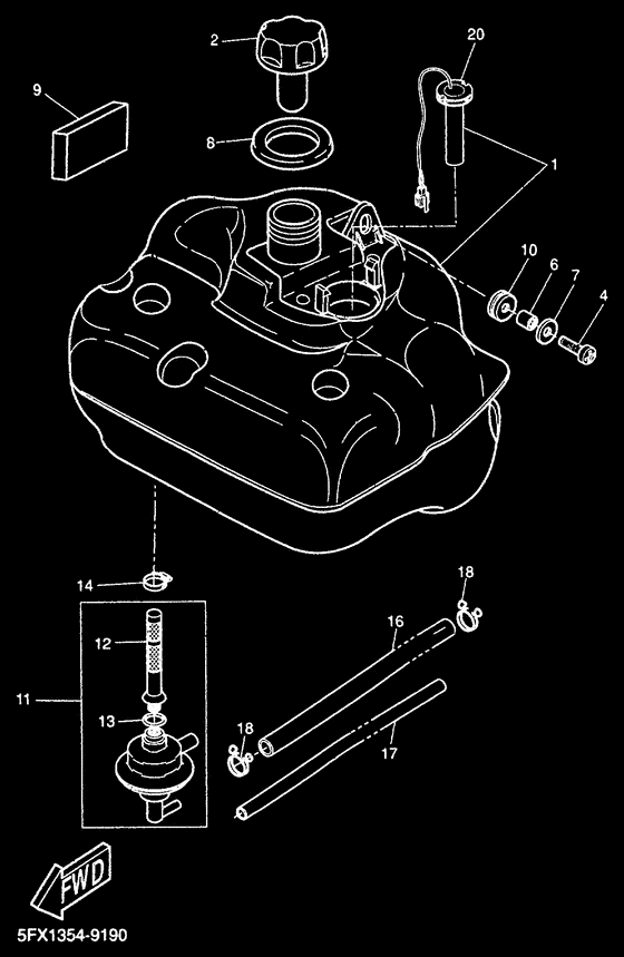 CW50RS Топливный бак