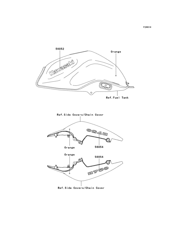 ZR750 Decals(orange)(laf / las)