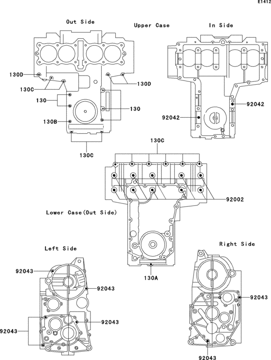 ZR750 Болты крепления картера