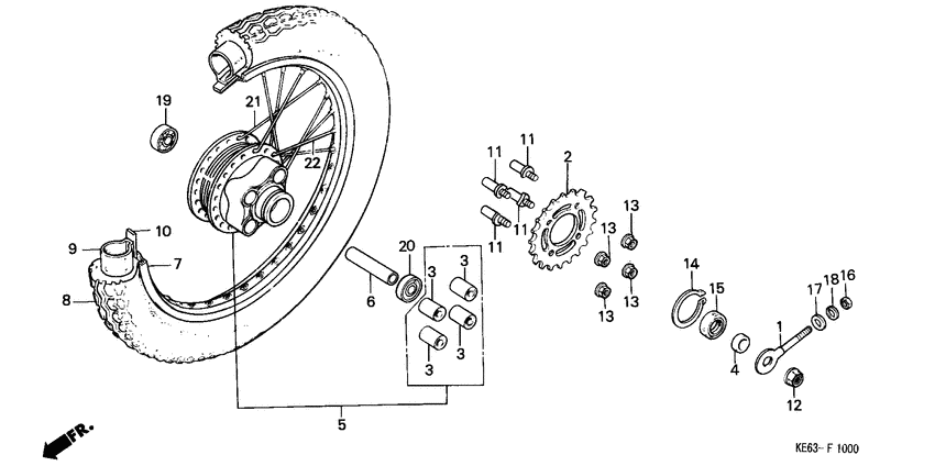 Rear wheel complete assy
