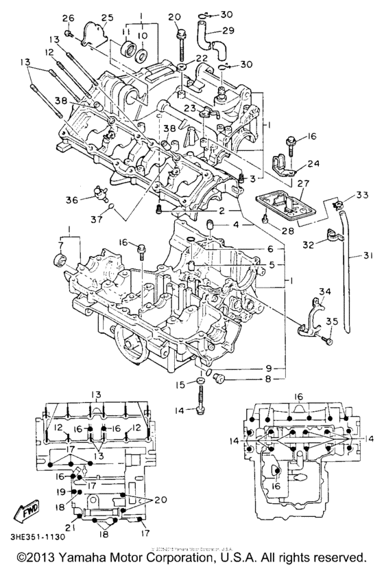 FZR600RBC Картер двигателя