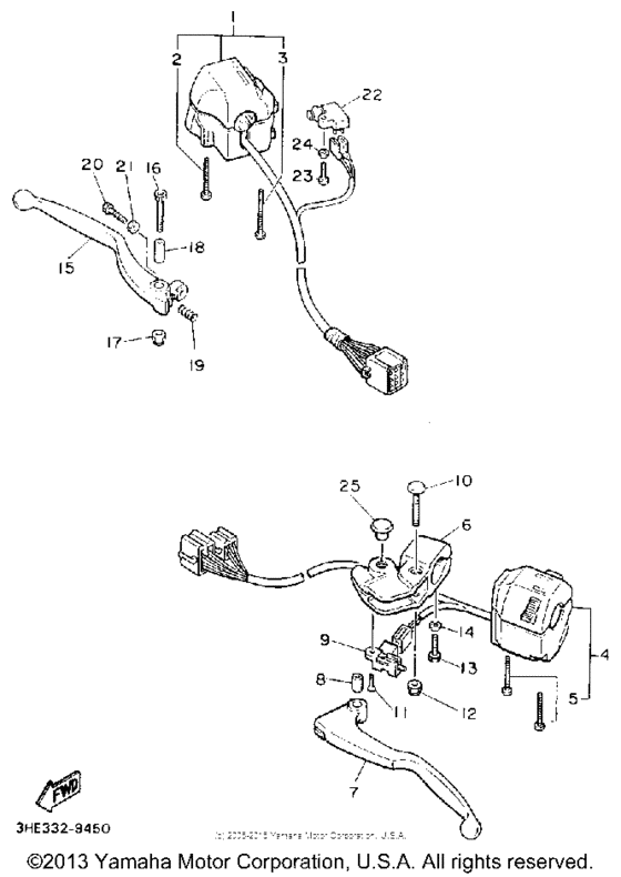 FZR600RAC Рулевые переключатели