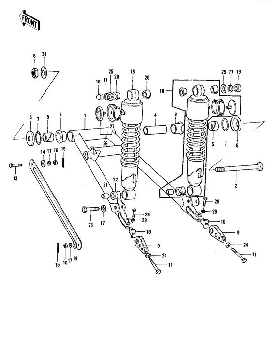 Swing arm/shock absorbers