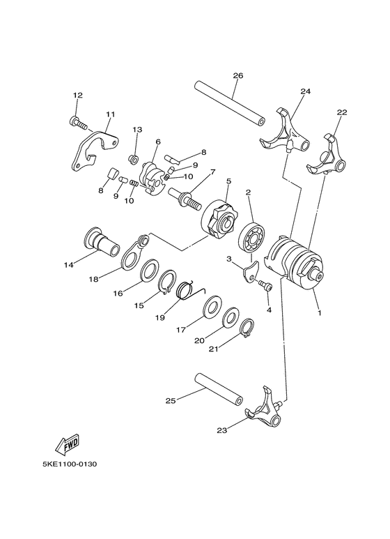 Shift cam. fork