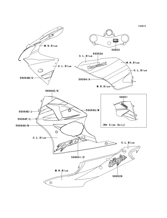 ZX600 Decals(c.l.blue / m.n.blue)