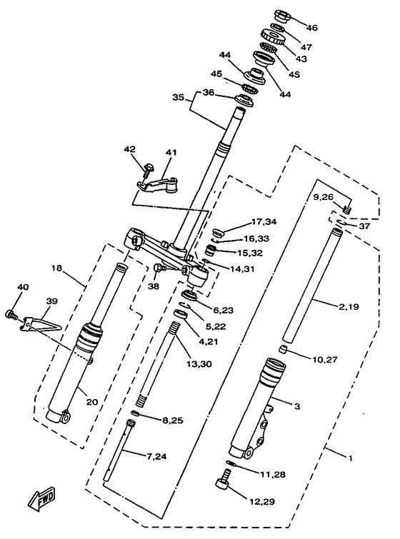 YN50R Передняя вилка