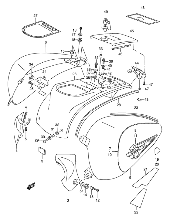 VL1500 Боковая крышка