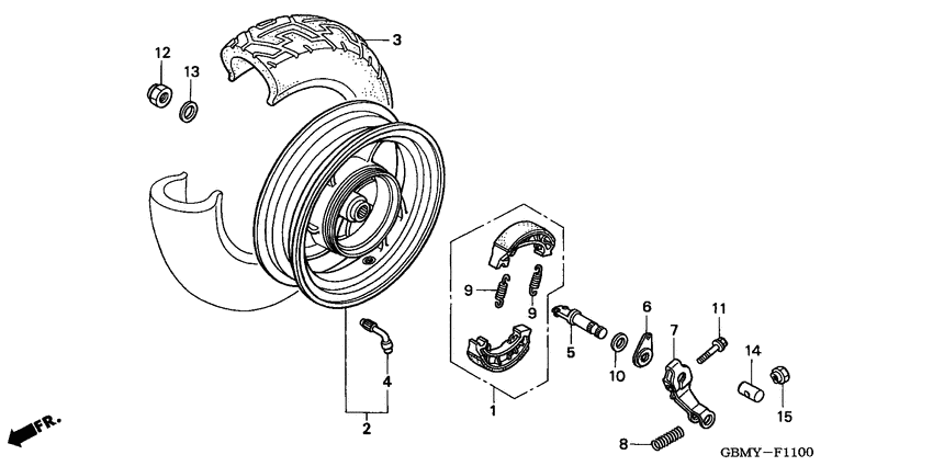 Rear wheel complete assy