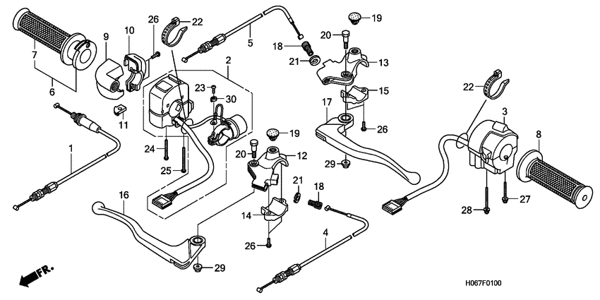 Handle lever/switch/cable
