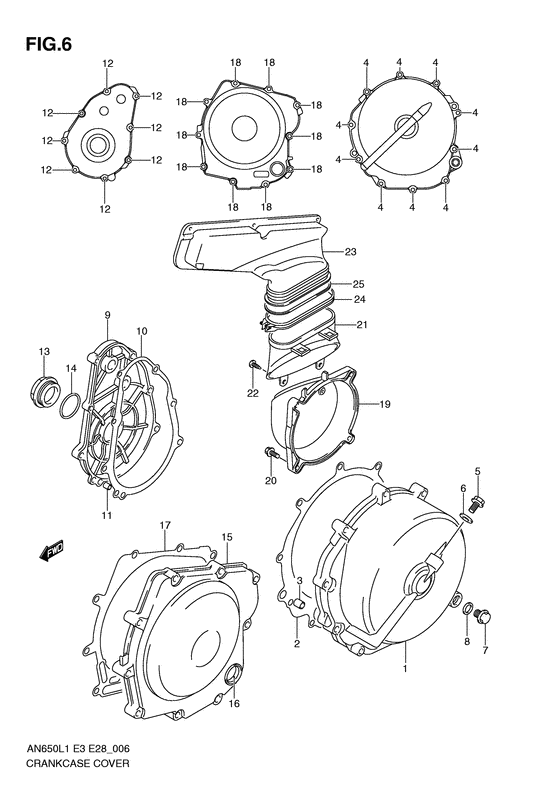 Crankcase cover ass`y  (v