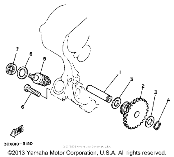 XT350NC (CA ED.) Тахометр