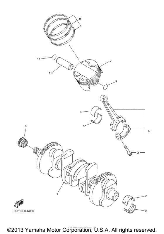 FZ8NBCG Коленчатый вал и Поршень