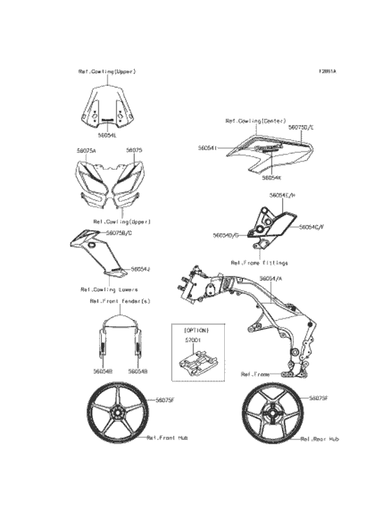 KLZ1000 Наклейки (черные)