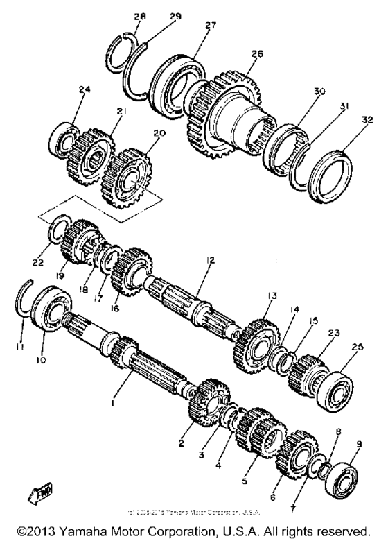 XJ650H Трансмиссия
