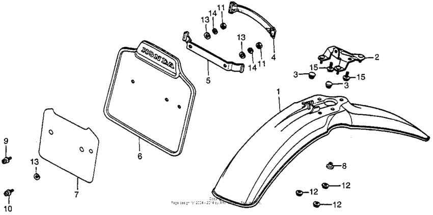 Front fender + front numberplate 83-84
