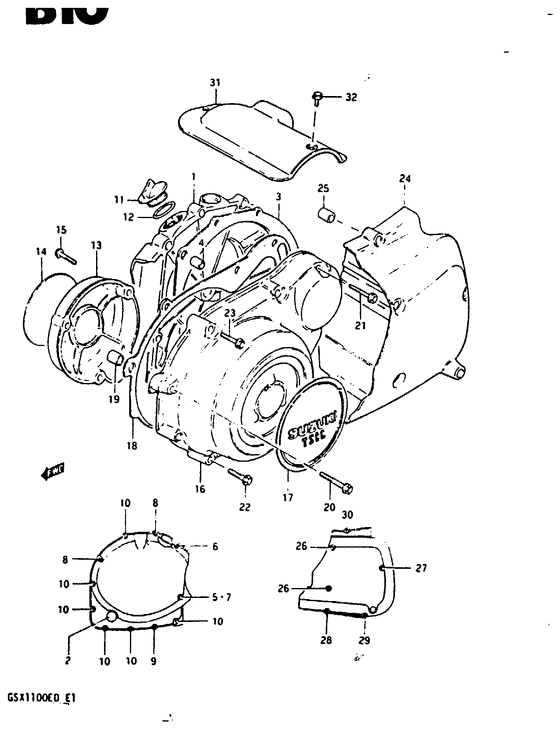 Crankcase cover ass`y  (v