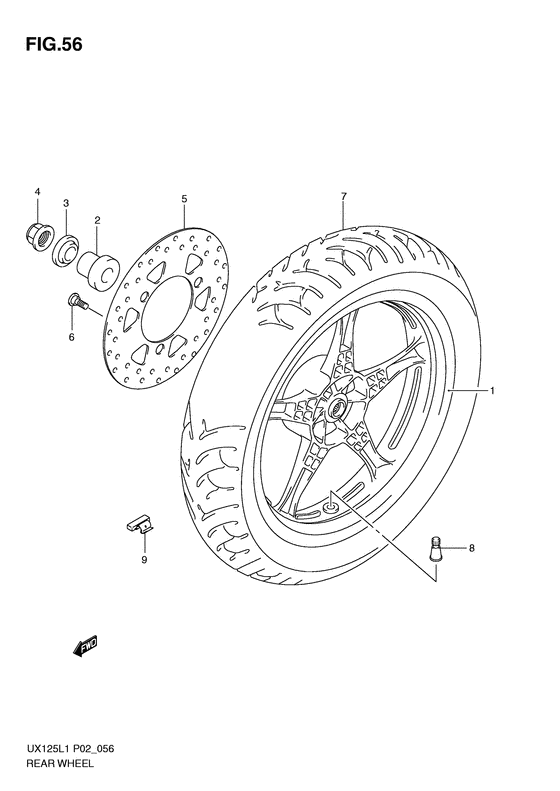 Rear wheel complete assy