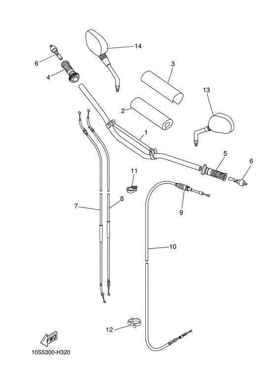 Steering handle & cable