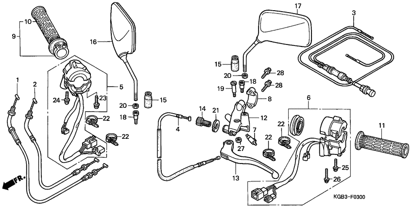 Handle lever/switch/cable