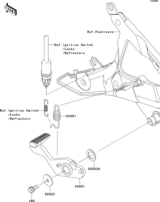 ER650 Педаль тормоза