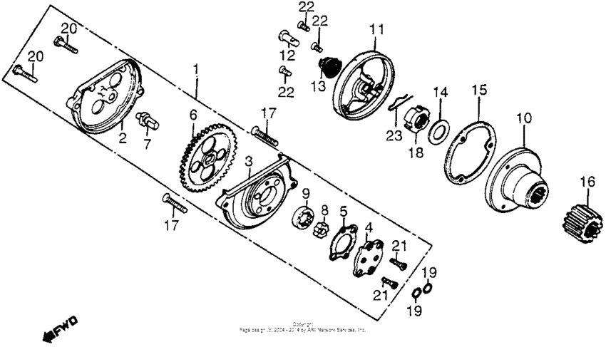XR200R Oil pump + oil filter