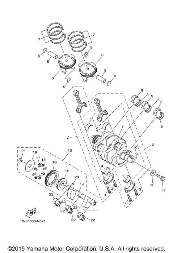 FZ07FW Коленчатый вал и Поршень