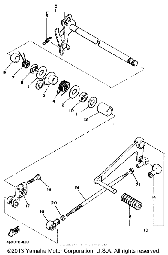 FZ600T Вал переключения