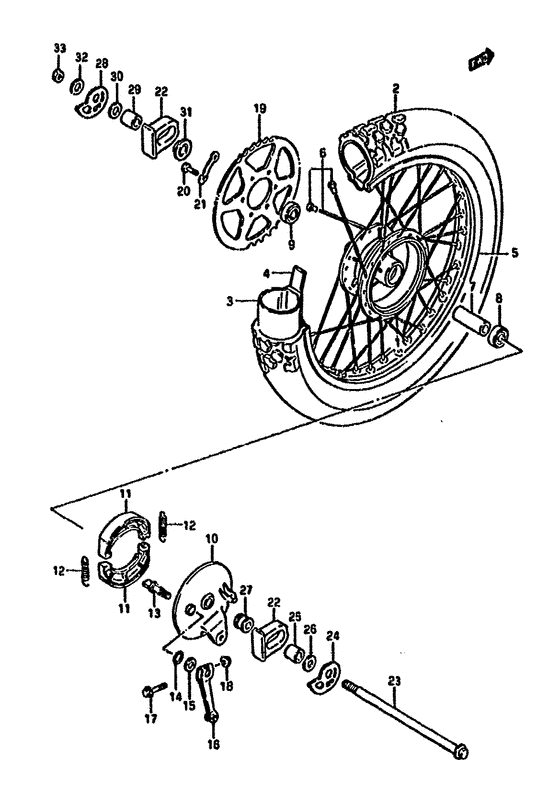 Rear wheel complete assy