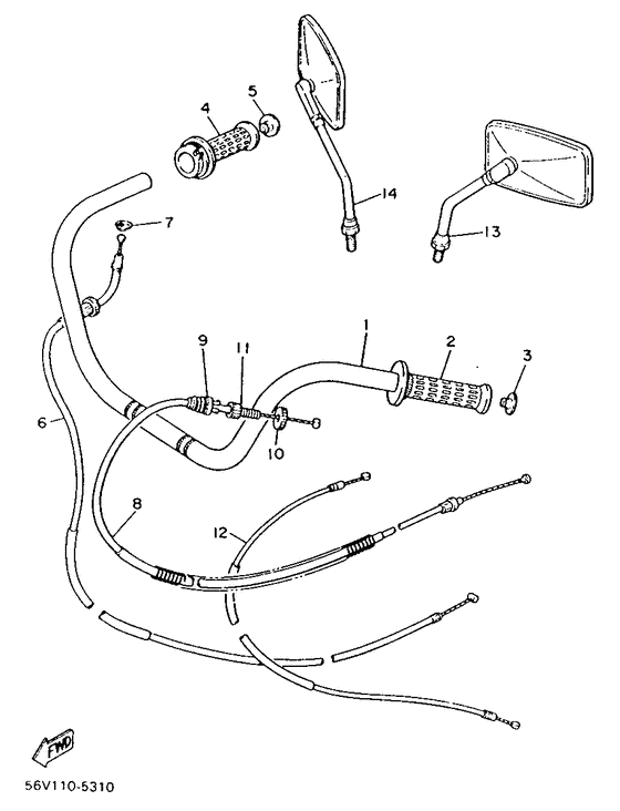 Steering handle. cable