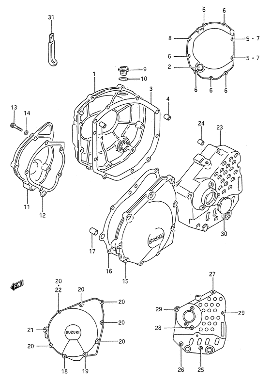 Crankcase cover ass`y  (v