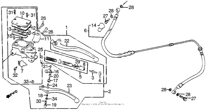 Clutch master cylinder + clutch control lever