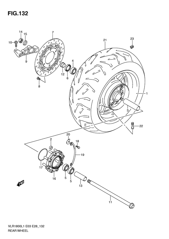 Rear wheel complete assy