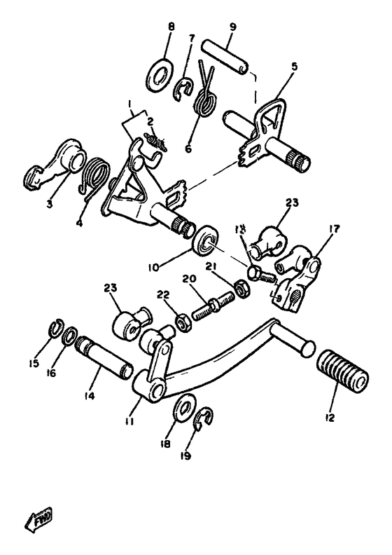 Shift shaft. pedal