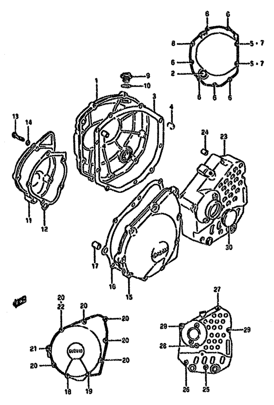 Crankcase cover ass`y  (v
