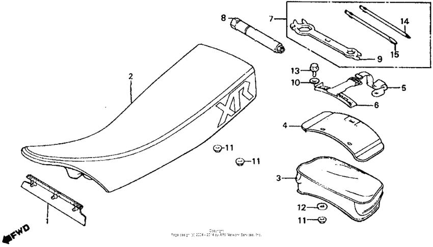 XR500R Seat + tools 83-84