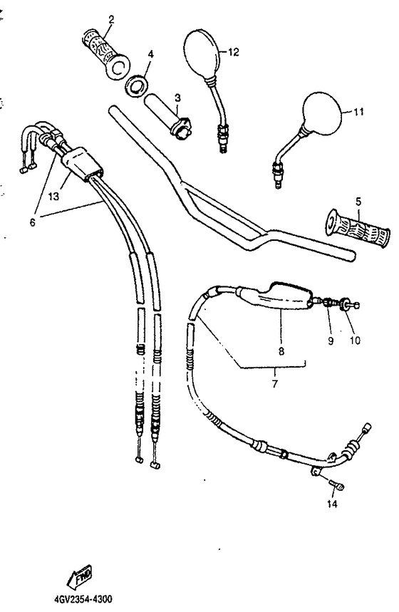 Steering handle. cable
