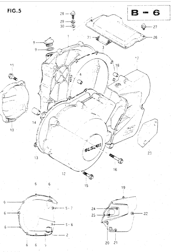 Crankcase cover ass`y  (v