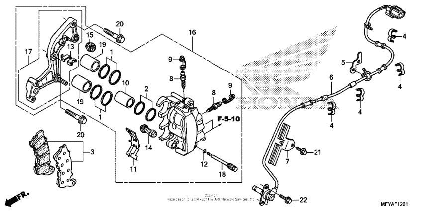 Front brake caliper (abs)