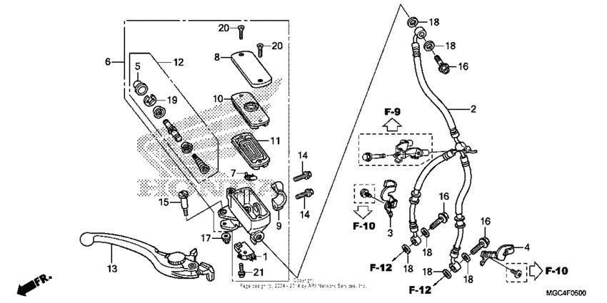 Front brake master cylinder (1)