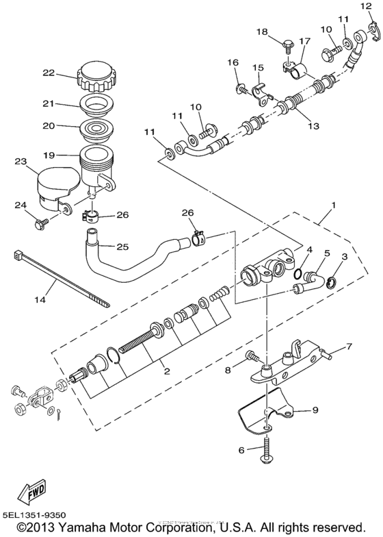 XVS1100N Задний торм цилиндр