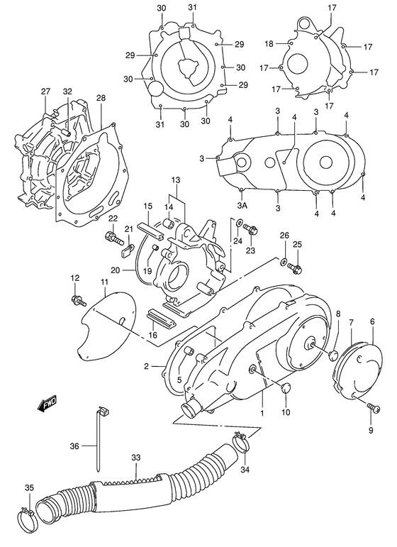 Crankcase cover ass`y  (v