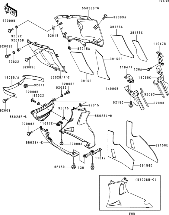 Cowling lowers(1/3)(zx600-e6)