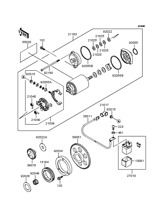 VN400 Starter motor / starter clutch