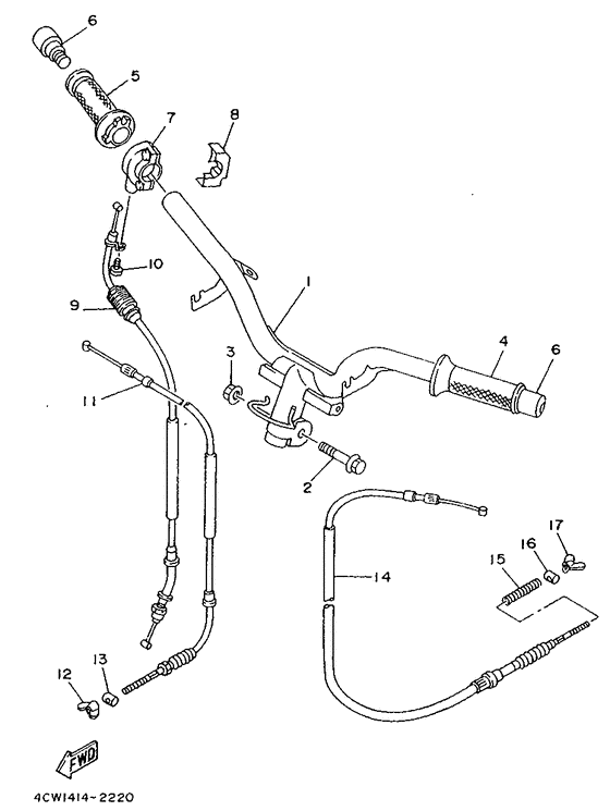 Steering handle. cable