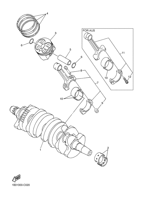 FZ6-N Crankshaft & piston