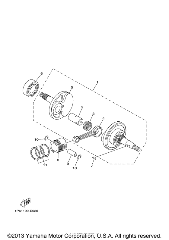 TTR50EW Коленчатый вал и Поршень