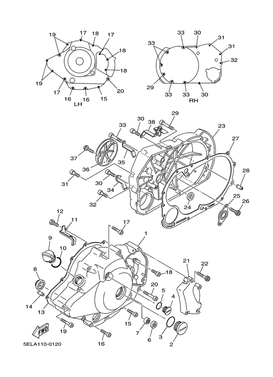 XVS1100 Крышка картера двигателя