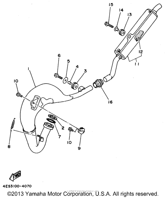 YZ80G1 Выхлопная система